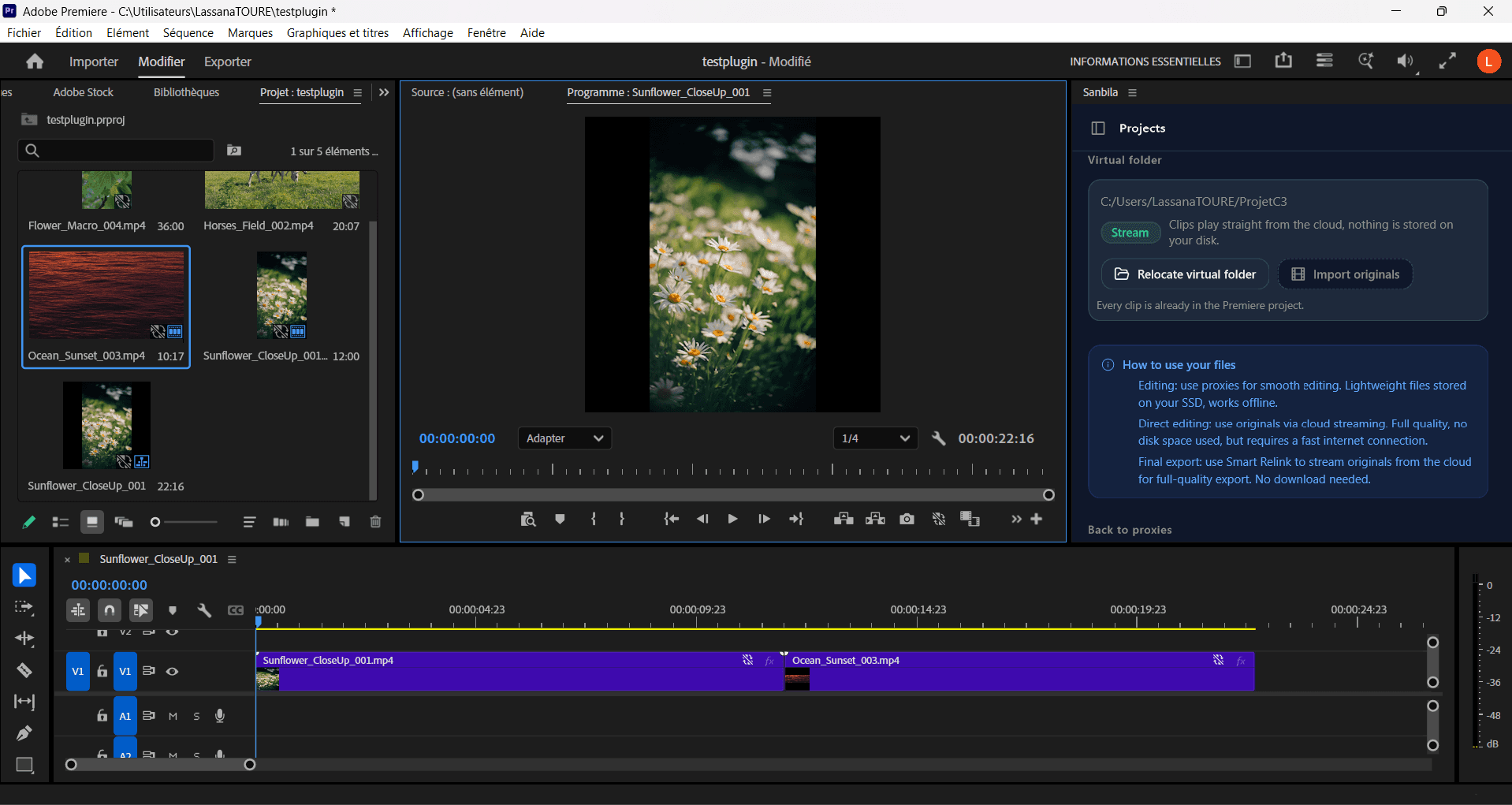 Streaming original footage from the cloud in Premiere